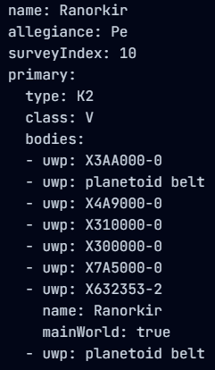 Detailed YAML build configuration for subsector generation